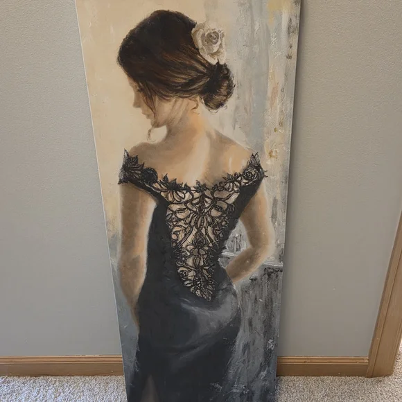 Chic Black Dress Canvas Art - Picture 1 of 3